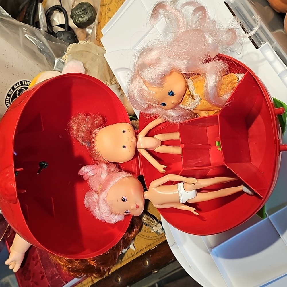 Vintage Strawberry Shortcake Carrying Case With Dolls